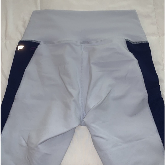 Fabletics Kate Hudson Blue Mila Pocket Capri Leggings - Picture 7 of 12